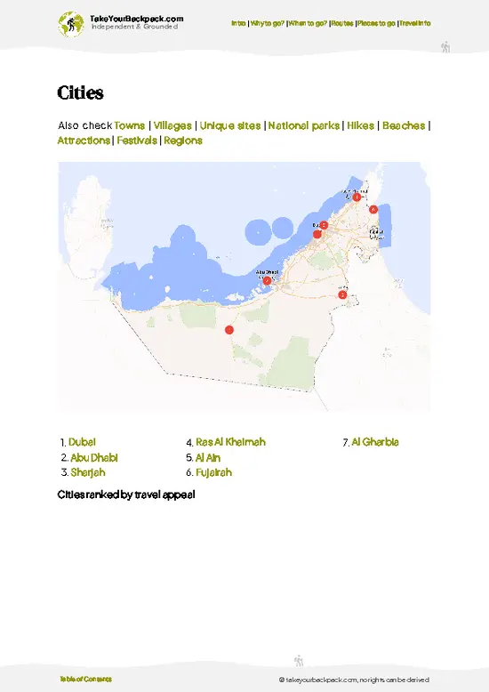 example page 6 from our offline Travel Guide for United Arab Emirates